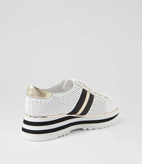 Django & Juliette | Eaglesy White Black Multi Flat Lace Ups