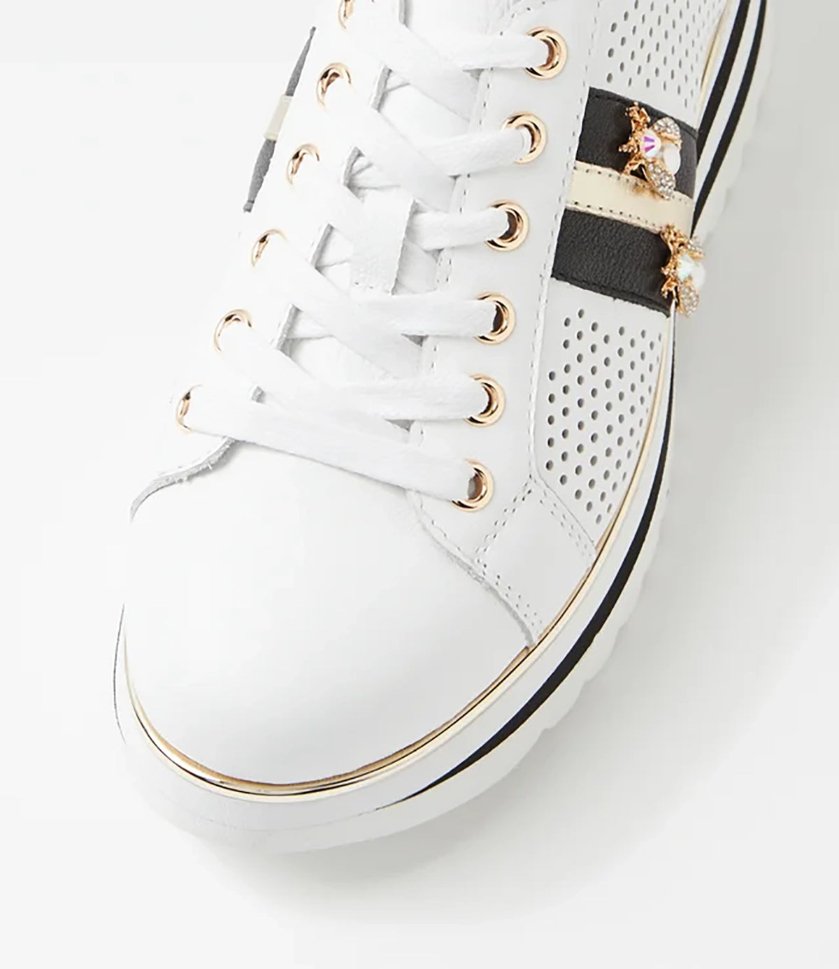 Django & Juliette | Eaglesy White Black Multi Flat Lace Ups
