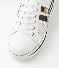 Django & Juliette | Eaglesy White Black Multi Flat Lace Ups
