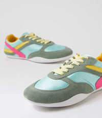 Django & Juliette | Zoya Bright Fabric Lace Up Flats