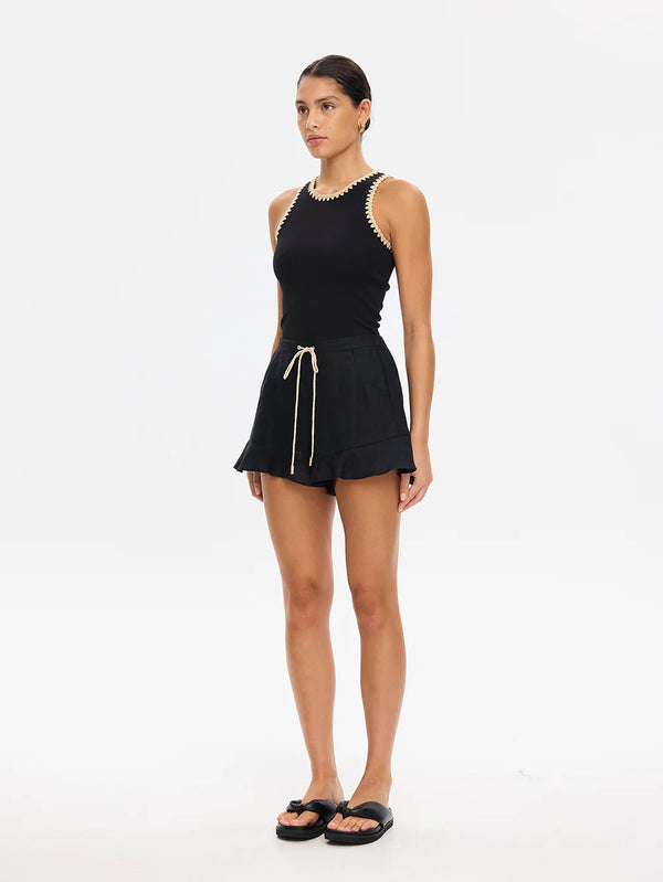 KIVARI | Tallulah Spliced Tank - Black Cream