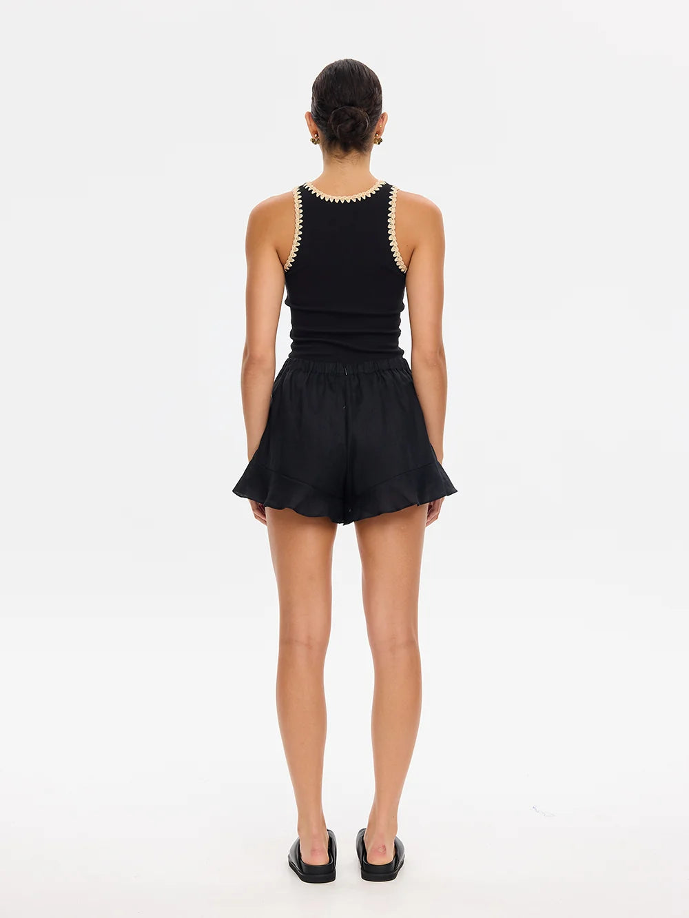 KIVARI | Tallulah Spliced Tank - Black Cream