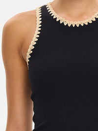 KIVARI | Tallulah Spliced Tank - Black Cream