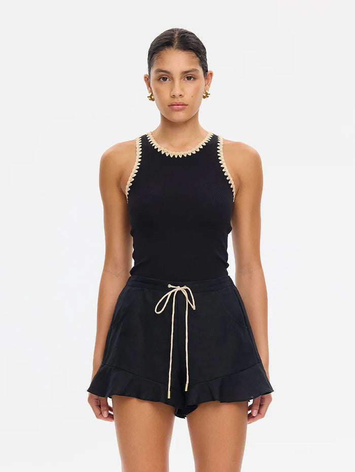 KIVARI | Tallulah Spliced Tank - Black Cream