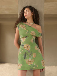 KIVARI | Eve Off Shoulder Mini Dress - Green