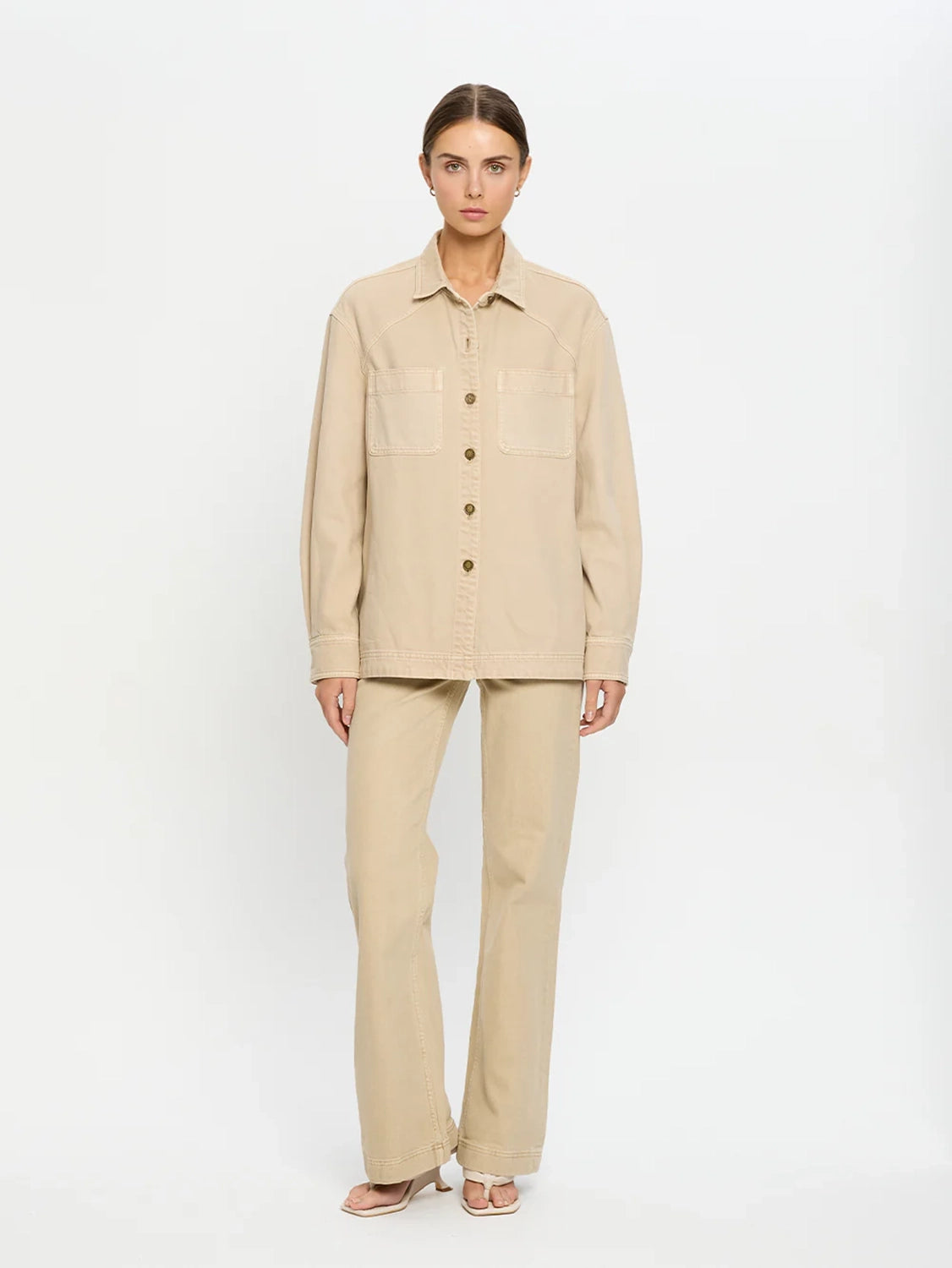 KIVARI | Evie Denim Shirt - Sand