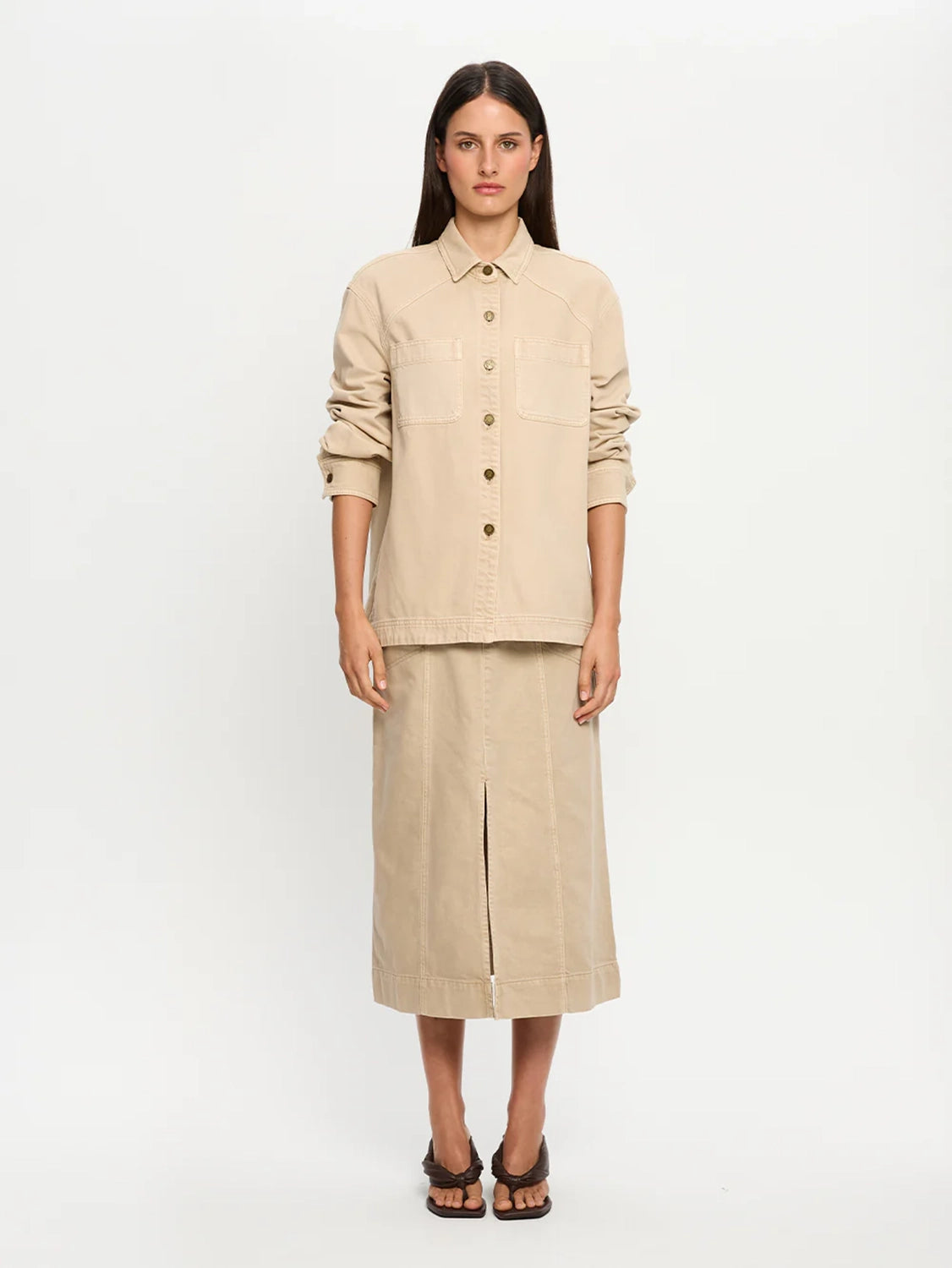 KIVARI | Evie Denim Shirt - Sand