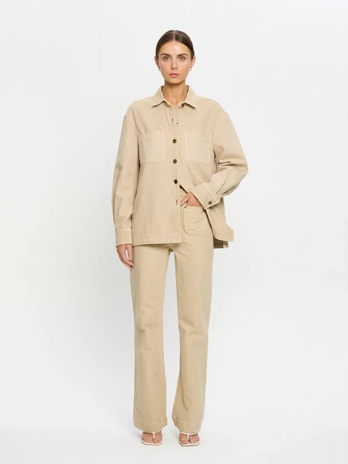 KIVARI | Evie Denim Shirt - Sand