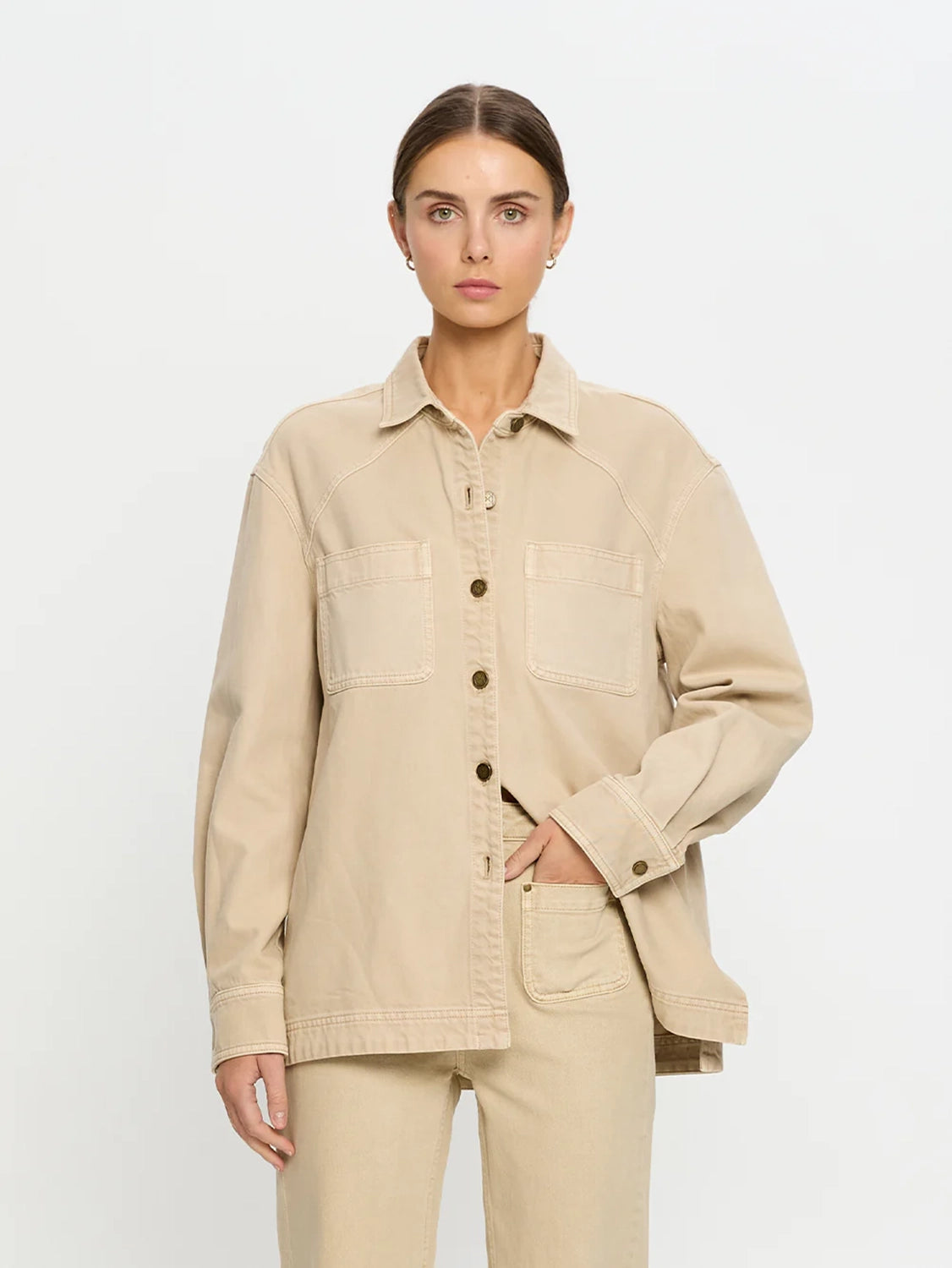 KIVARI | Evie Denim Shirt - Sand