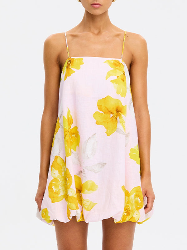 KIVARI | Francine Bubble Mini Dress - Pink Yellow