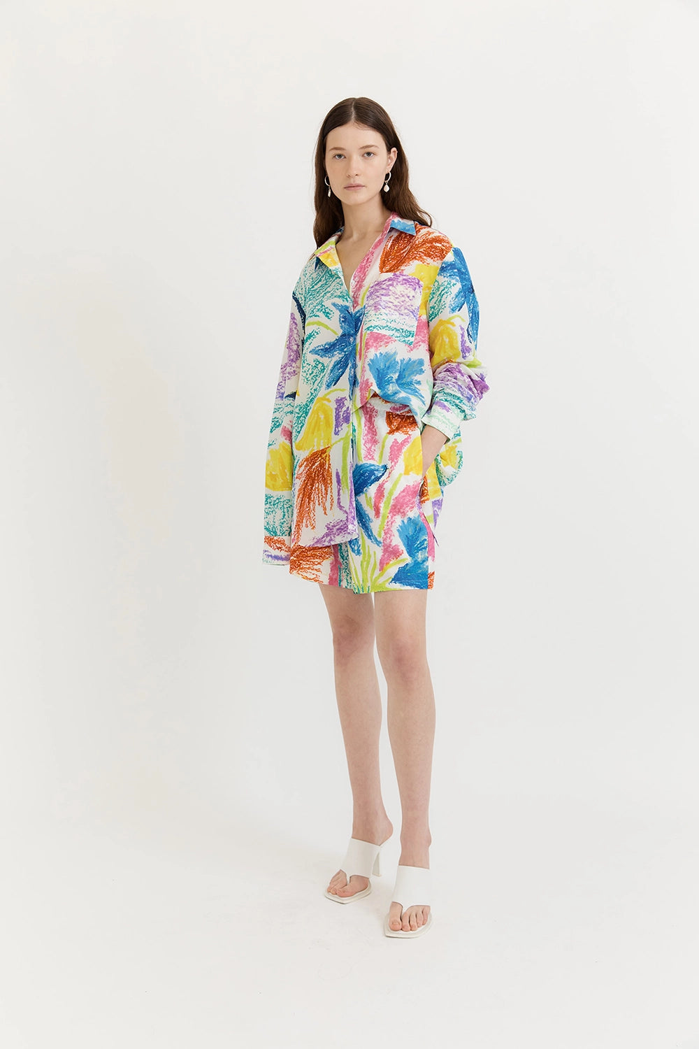 GARY BIGENI | AMBER DRAWSTRING SHORTS- BLUE FLOWER