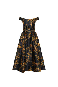 REBECCA VALLANCE | GILDED FLORAL MIDI - GILDED FLORAL