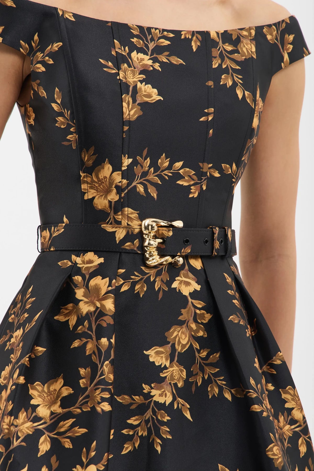 REBECCA VALLANCE | GILDED FLORAL MIDI - GILDED FLORAL
