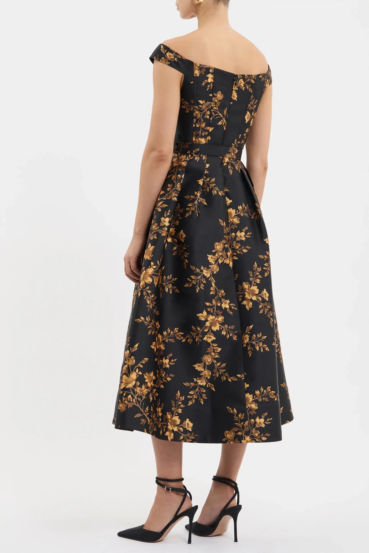 REBECCA VALLANCE | GILDED FLORAL MIDI - GILDED FLORAL