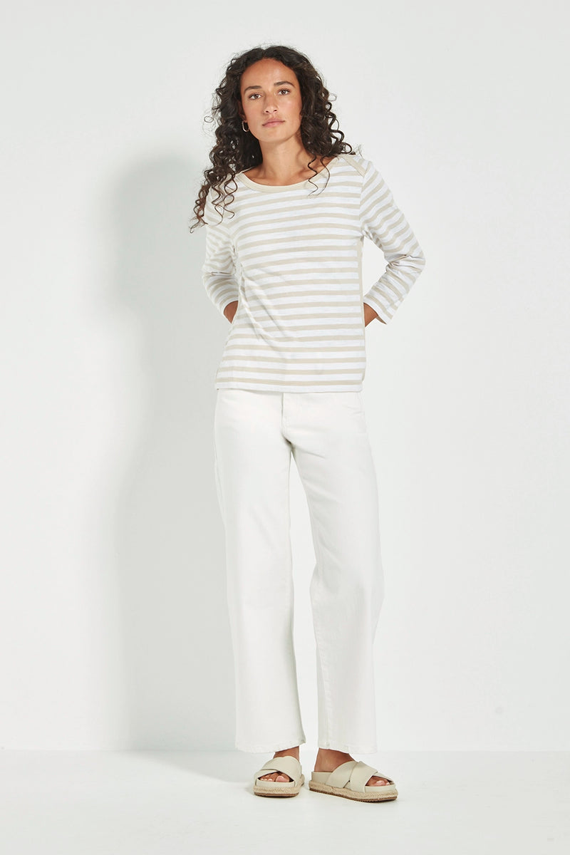 VERGE | HORIZON TOP - CASHEW STRIPE
