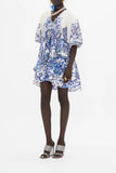 CAMILLA | Glaze And Graze Puff Sleeve Short Dress With Broderie Detail