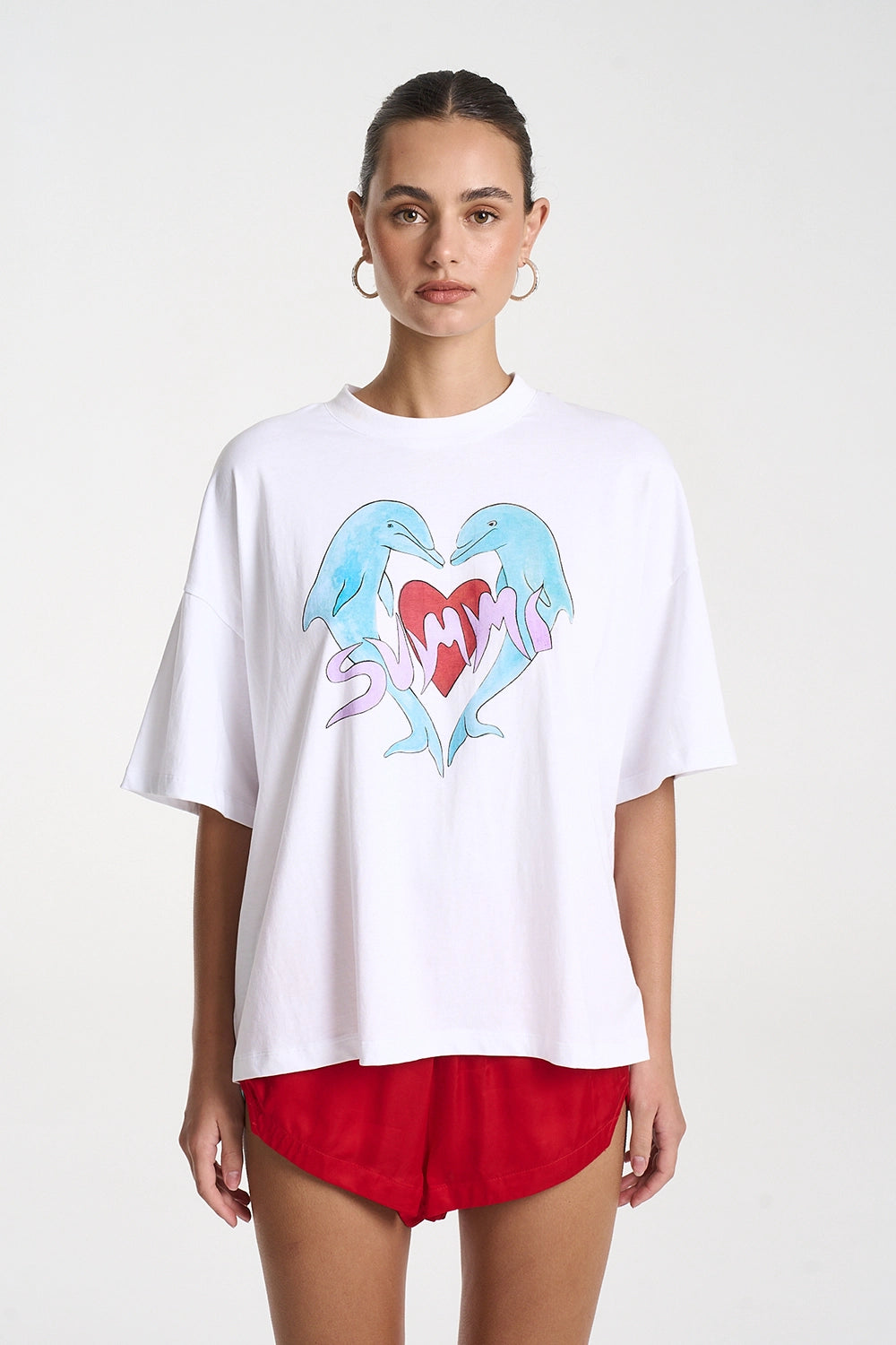 SUMMI SUMMI | I HEART DOLPHINS TEE - WHITE