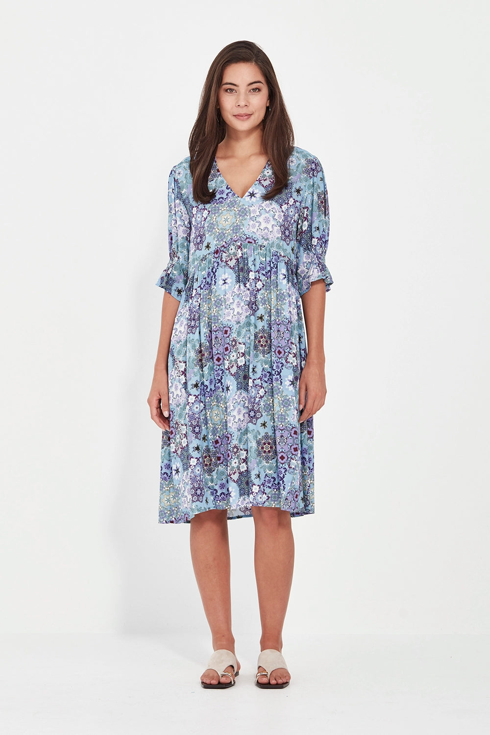 VERGE | ILLUSION DRESS - BLUE