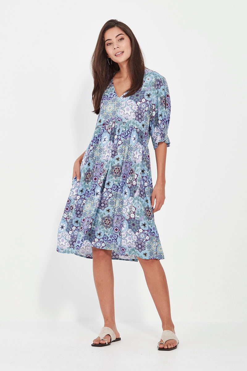 VERGE | ILLUSION DRESS - BLUE