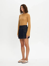 KIVARI | Immy Denim Mini Skirt - Raw Indigo