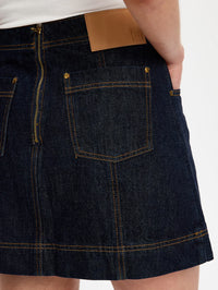 KIVARI | Immy Denim Mini Skirt - Raw Indigo