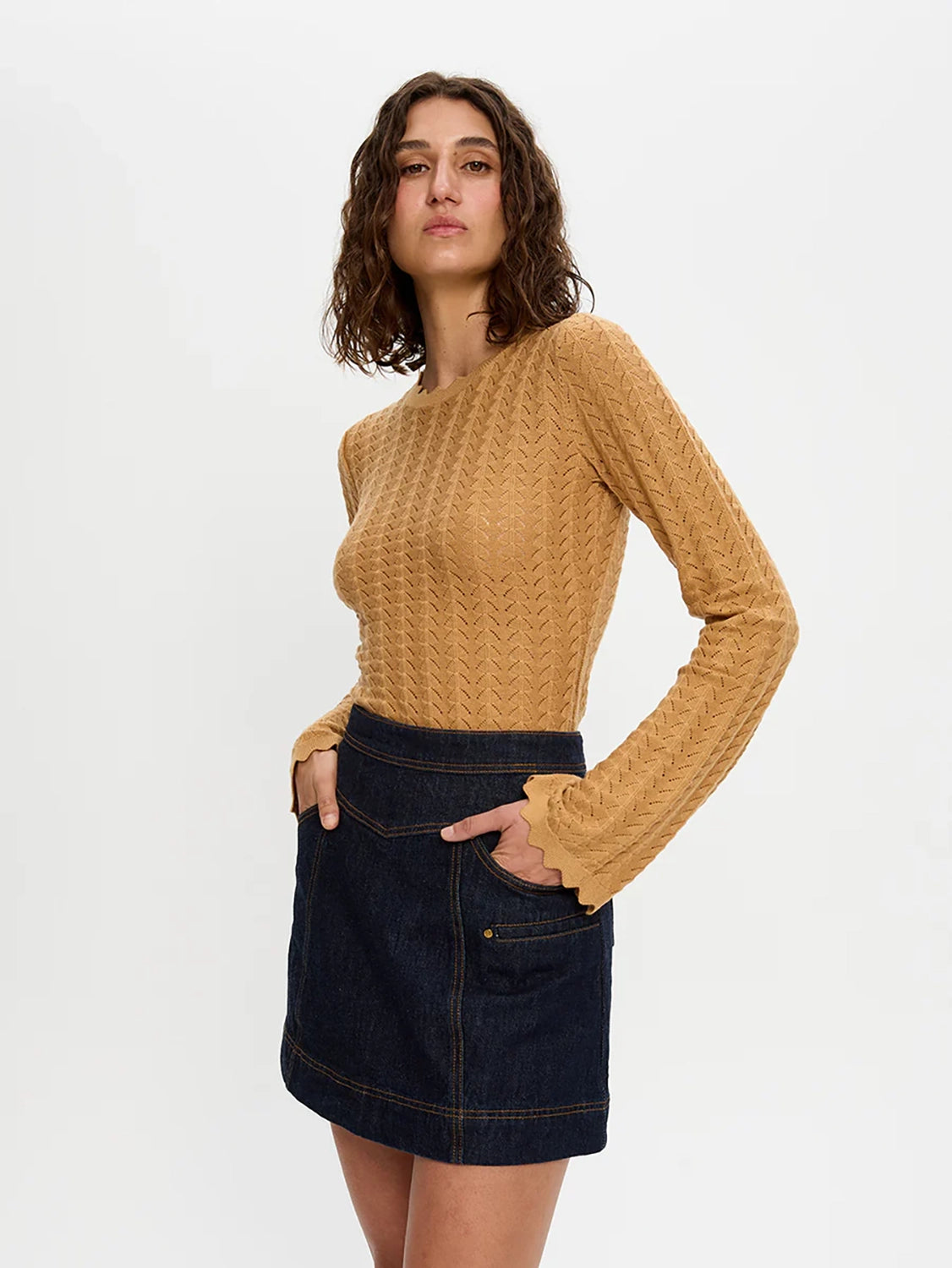 KIVARI | Immy Denim Mini Skirt - Raw Indigo