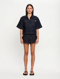 KIVARI | Immy Denim Top - Raw Indigo