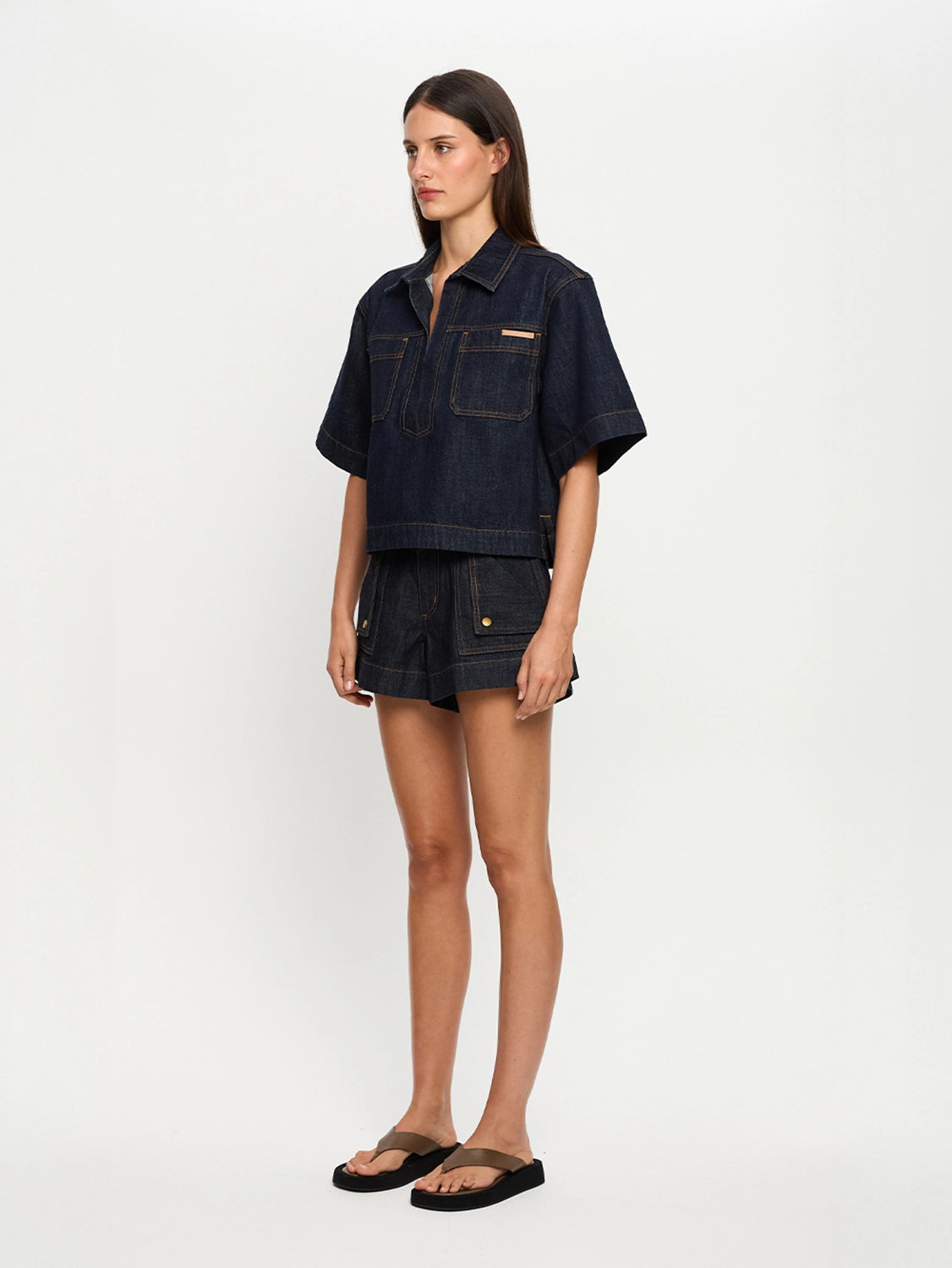 KIVARI | Immy Denim Top - Raw Indigo