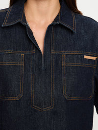 KIVARI | Immy Denim Top - Raw Indigo