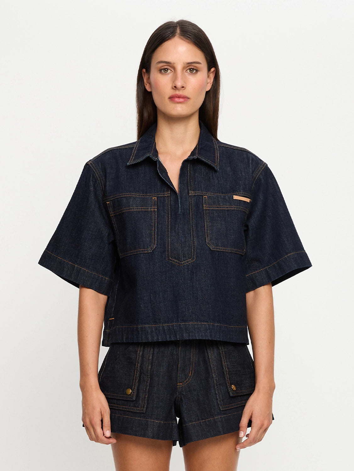 KIVARI | Immy Denim Top - Raw Indigo