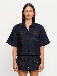 KIVARI | Immy Denim Top - Raw Indigo