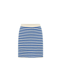 KIVARI | Corinne Knit Mini Skirt - Blue Stripe