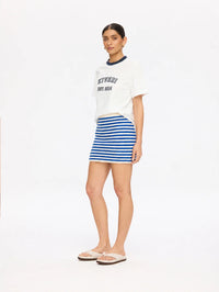 KIVARI | Corinne Knit Mini Skirt - Blue Stripe