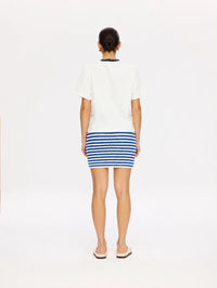 KIVARI | Corinne Knit Mini Skirt - Blue Stripe