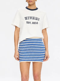 KIVARI | Corinne Knit Mini Skirt - Blue Stripe
