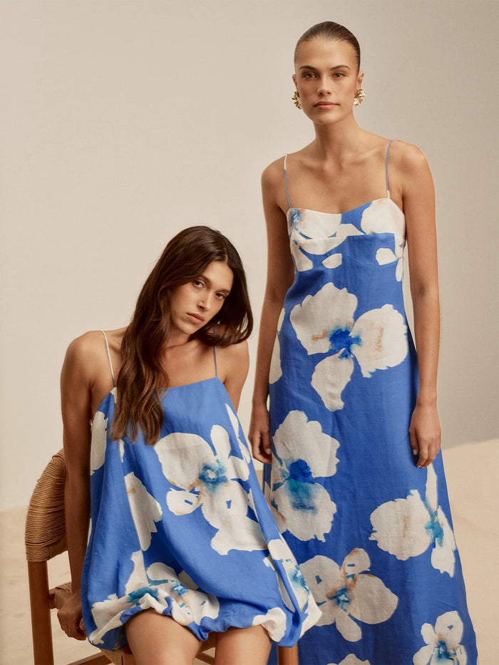 KIVARI | Rowena Bubble Mini Dress - Blue