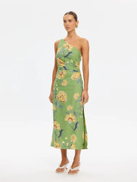 KIVARI | Eve One Shoulder Midi Dress - Green