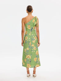 KIVARI | Eve One Shoulder Midi Dress - Green