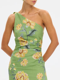 KIVARI | Eve One Shoulder Midi Dress - Green