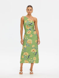 KIVARI | Eve One Shoulder Midi Dress - Green