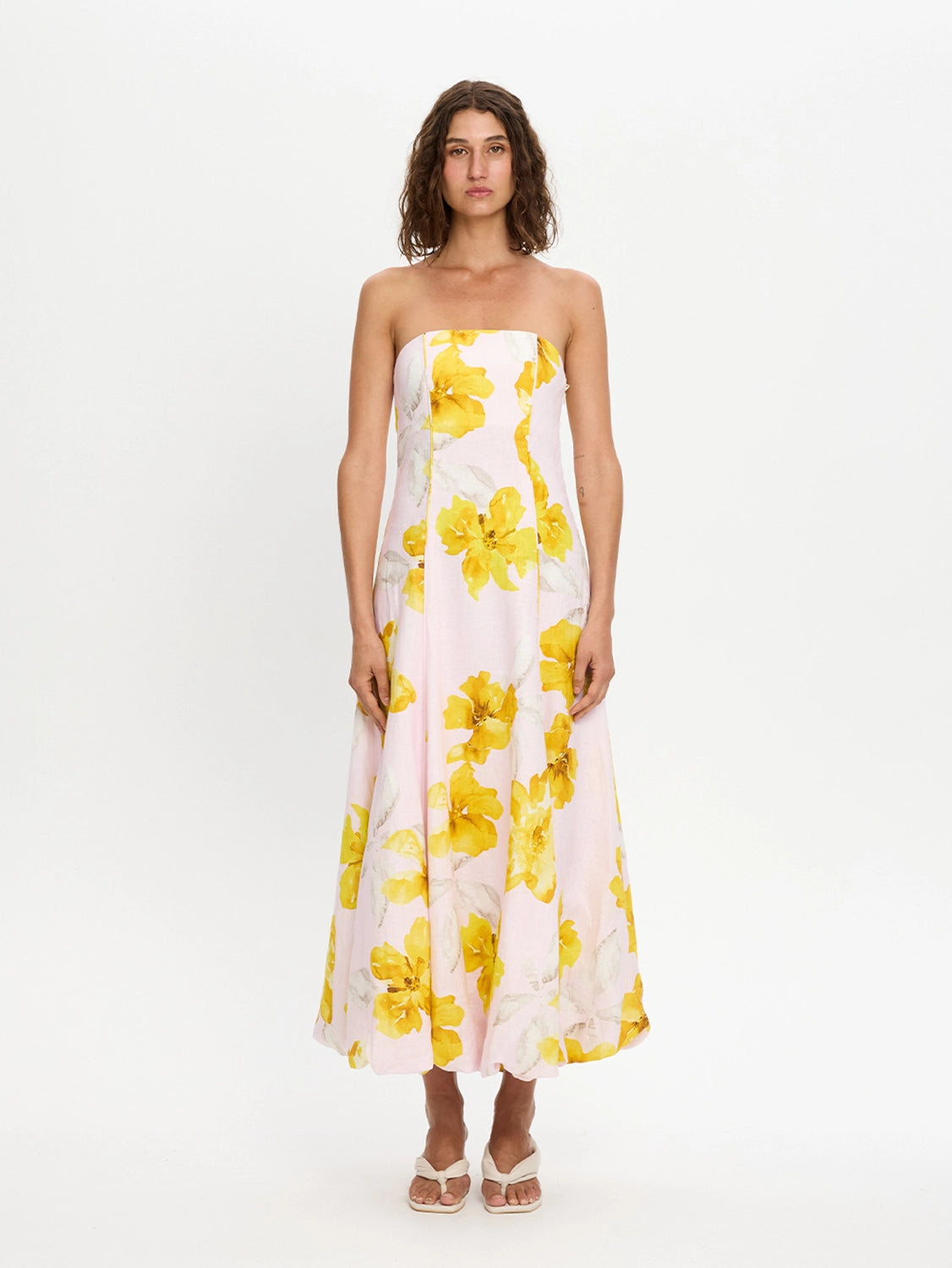 KIVARI | Francine Strapless Maxi Dress - Pink Yellow