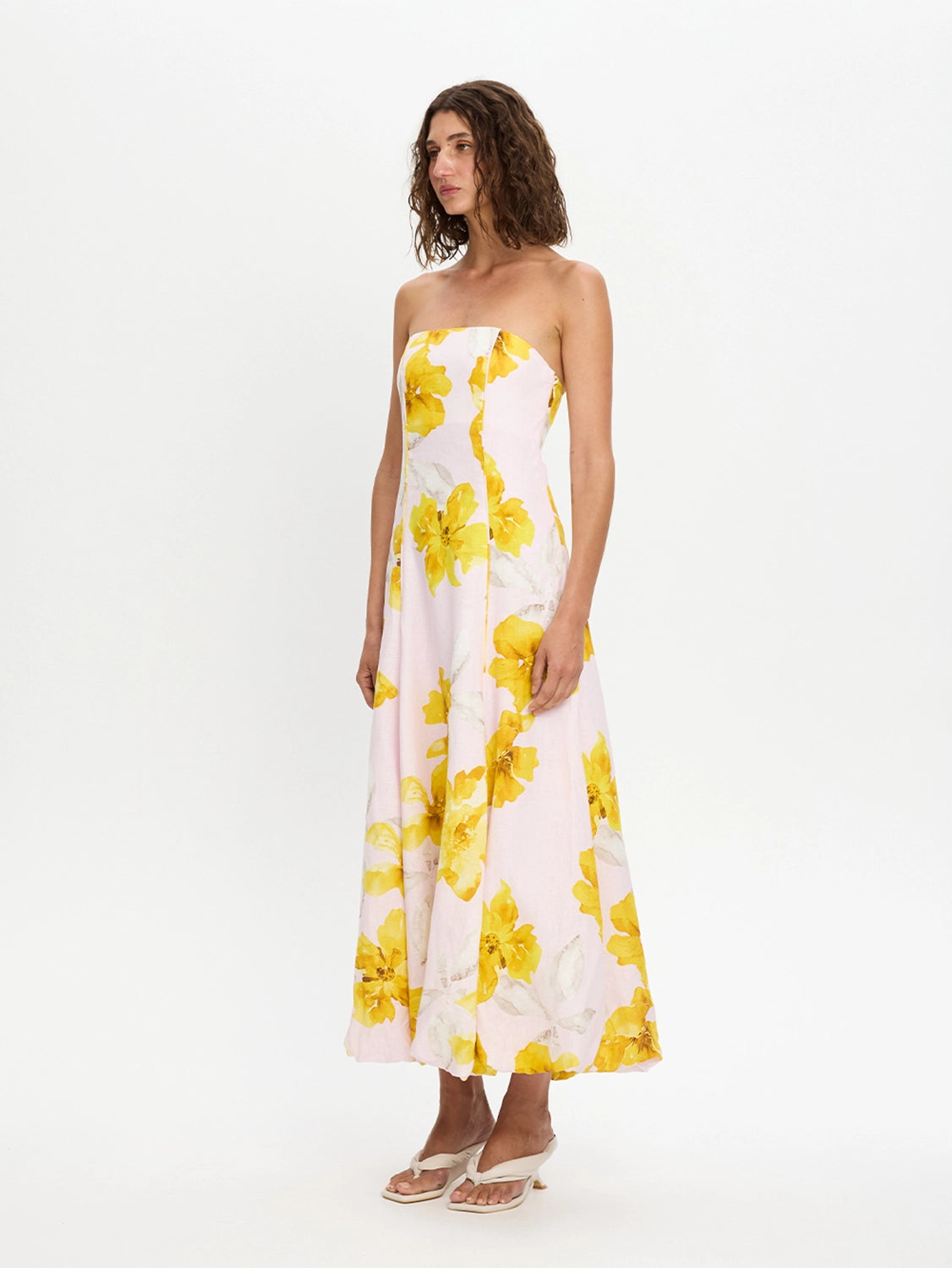 KIVARI | Francine Strapless Maxi Dress - Pink Yellow