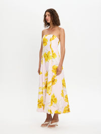 KIVARI | Francine Strapless Maxi Dress - Pink Yellow