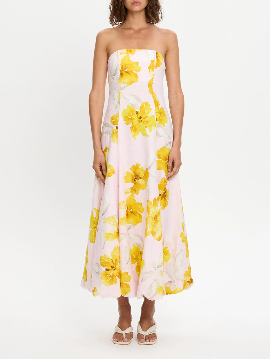 KIVARI | Francine Strapless Maxi Dress - Pink Yellow