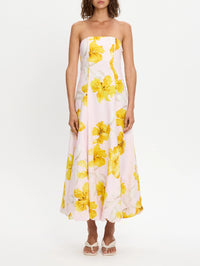 KIVARI | Francine Strapless Maxi Dress - Pink Yellow