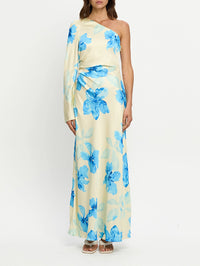 KIVARI | Sophie One Sleeve Maxi Dress - Yellow Blue