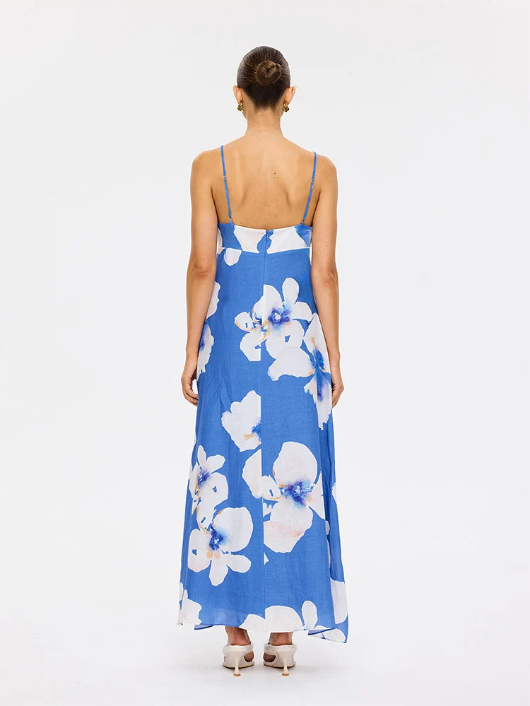 KIVARI | Rowena Strappy Maxi Dress - Blue