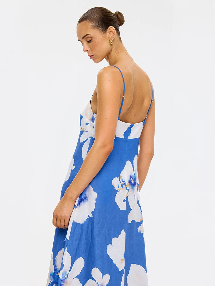 KIVARI | Rowena Strappy Maxi Dress - Blue