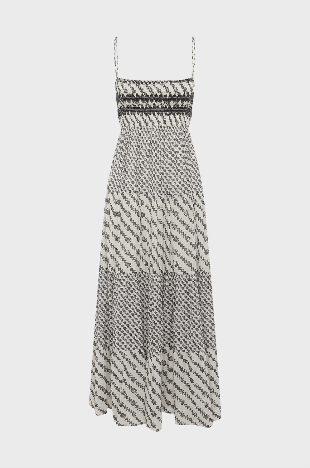 Boteh | Levante Shirred Maxi Dress - Pebble Black