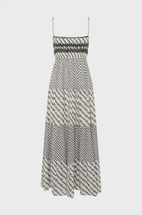 Boteh | Levante Shirred Maxi Dress - Pebble Black